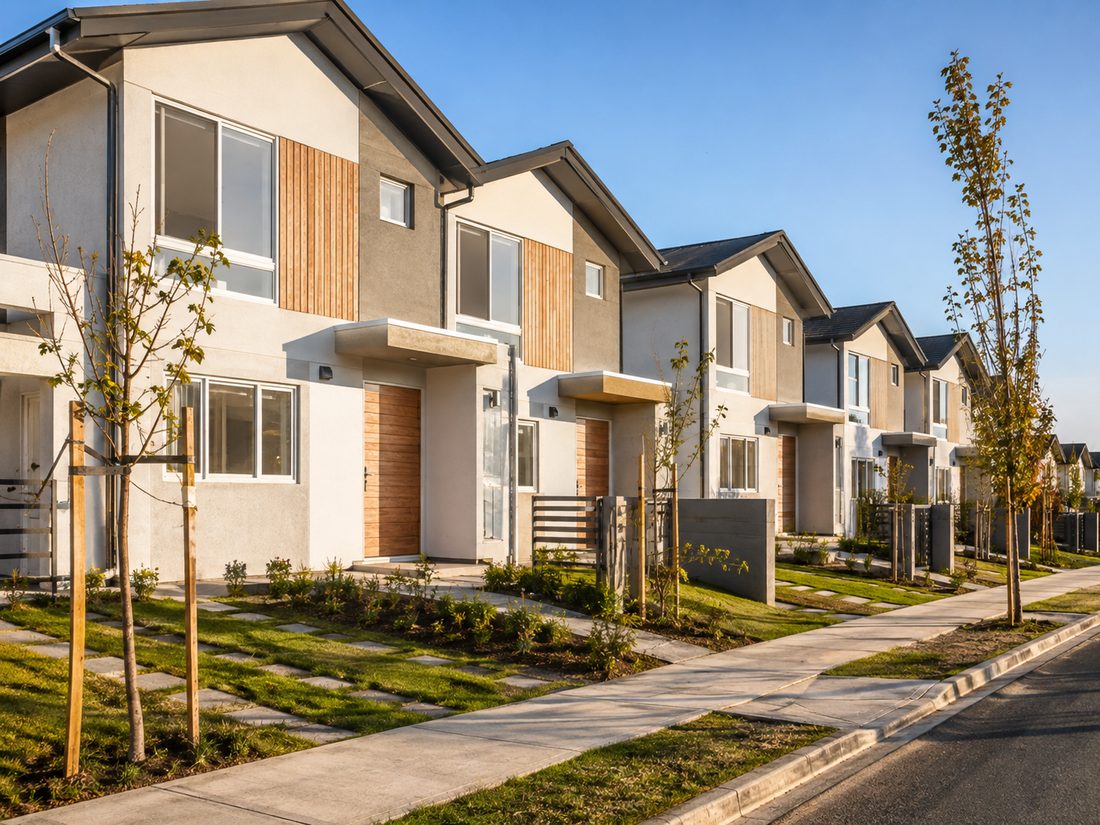 Conjunto de vivienda social en construcción